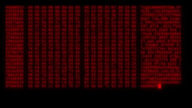 kırmızı ekran yeni kalite numaraları harf techno neşeli video 4 k Stok görüntüleri kodlama akışta şifreli hızlı uzun kayan programlama güvenlik kesmek kod veri akışı