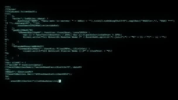 Bruyant Distordu Glitched Rapide Longue Défilement Programmation Sécurité Piratage Code — Video