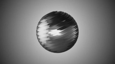 Uzay sorunsuz döngü arka plan animasyon yeni kalite yeni kalite endüstriyel techno inşaat fütüristik serin güzel neşeli video görüntüleri içinde dönen gümüş yivli top