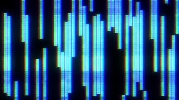 Blokkok gyors kék fénylik screen háttér logó animáció új minőségi digitális rándulás technológia színes videó felvétel — Stock videók