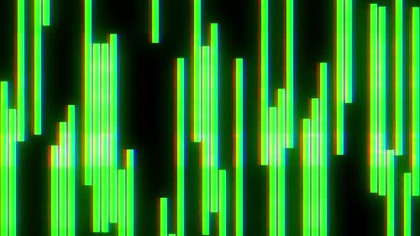 Blokkok gyors zöld fénylik screen háttér logó animáció új minőségi digitális rándulás technológia színes videó felvétel — Stock videók