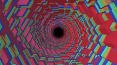 3D renkli Çokgen ölçekler tünel arka plan yeni kalite hareket grafik animasyon cool güzel güzel 4k video Stok görüntüleri ile uçuş