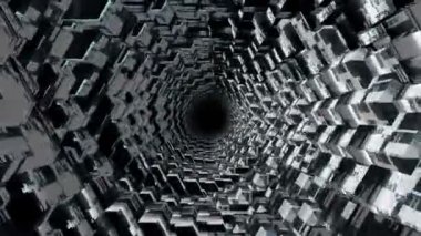 3D renkli Çokgen ölçekler tünel arka plan yeni kalite hareket grafik animasyon cool güzel güzel 4k video Stok görüntüleri ile uçuş
