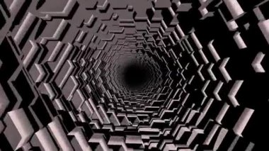 3D renkli Çokgen ölçekler tünel arka plan yeni kalite hareket grafik animasyon cool güzel güzel 4k video Stok görüntüleri ile uçuş