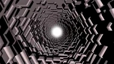 3D renkli Çokgen ölçekler tünel arka plan yeni kalite hareket grafik animasyon cool güzel güzel 4k video Stok görüntüleri ile uçuş
