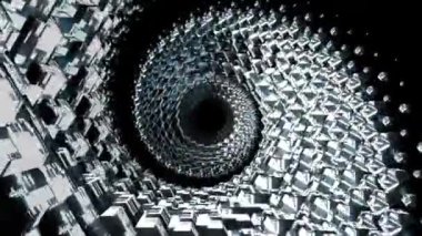 3D renkli Çokgen spyral ölçekler tünel arka plan yeni kalite hareket grafik animasyon serin güzel güzel 4k video Stok görüntüleri ile uçuş