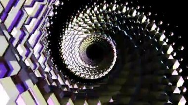 3D renkli Çokgen spiral ölçekler tünel arka plan yeni kalite hareket grafik animasyon cool güzel güzel 4k video Stok görüntüleri ile uçuş
