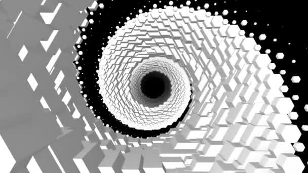 vol à travers 3d coloré spirale polygonale échelles tunnel fond nouvelle qualité motion graphiques animation cool belle vidéo 4k images stock 