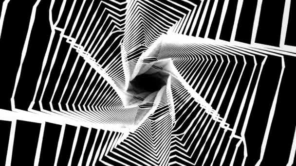Volo in 3d web net tunnel poligonale astratto disegno movimento grafica animazione sfondo nuovo qualità vintage stile fresco bello 4k video — Video Stock