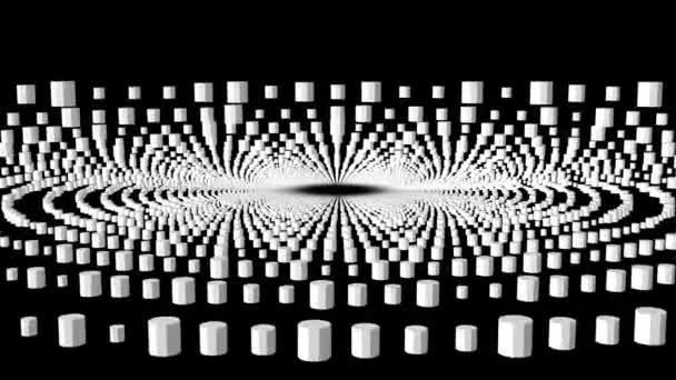 Vuelo en 3D partículas abstracto túnel movimiento gráficos animación fondo nueva calidad vintage estilo fresco bonito hermoso 4k video metraje — Vídeos de Stock