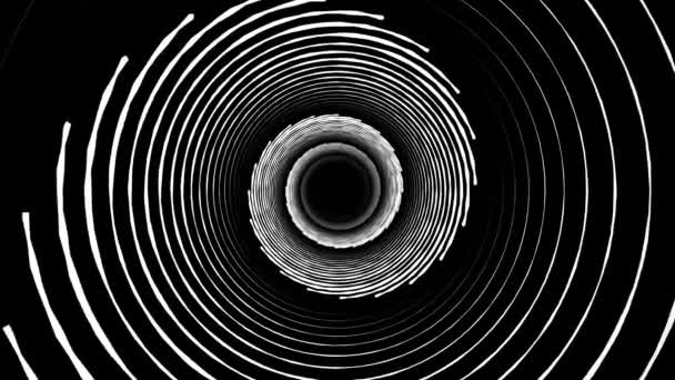 Flight in 3d spiral abstract tunnel drawing motion graphics animation background new quality vintage style cool nice beautiful 4k video footage — Stock Video