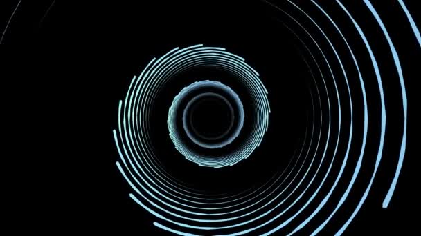 Flight in 3d spiral abstract tunnel drawing motion graphics animation background new quality vintage style cool nice beautiful 4k video footage — Stock Video