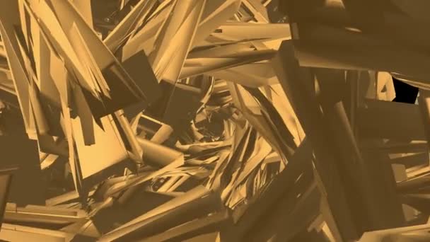 Vuelo a través de 3d colorido destrozado túnel poligonal fondo nueva calidad movimiento gráficos animación fresco bonito hermoso 4k material de archivo de vídeo — Vídeo de stock