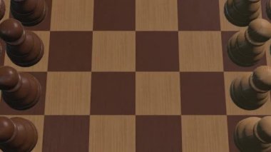satranç tahtası 3D yeşil ekran yeni kalite tahta oyunu cool güzel neşeli video 4k Stok görüntüleri üzerinde kamera animasyonu yakın