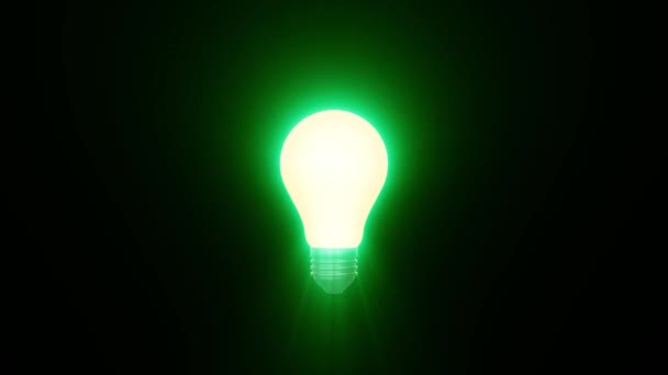 Błyszczący żarówka dynamiczne efekt jasny jakość kolorowy lampka logo naturalny nowy oświetlenie tło światło — Wideo stockowe