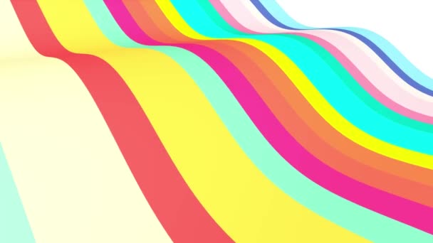 Zachte golvende gestreepte stof abstract lijnen zachte stroom naadloze lus animatie achtergrond nieuwe kwaliteit dynamische kunstbeweging kleurrijke cool mooie video 4k artistieke Stock Footage — Stockvideo