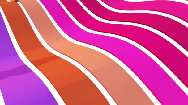 Soft waving glossy stripes fabric abstract lines gentle flow seamless loop animation background new quality dynamic art motion colorful cool nice beautiful video 4k artistic stock footage — Stock Video