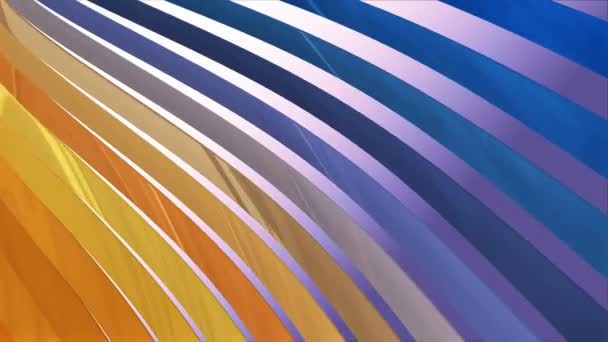 Soft waving glossy stripes fabric abstract lines gentle flow seamless loop animation background new quality dynamic art motion colorful cool nice beautiful video 4k artistic stock footage — Stock Video