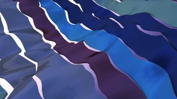 Waving glossy stripes fabric abstract lines gentle flow seamless loop animation background new quality dynamic art motion colorful cool nice beautiful video 4k artistic stock footage — Stock Video