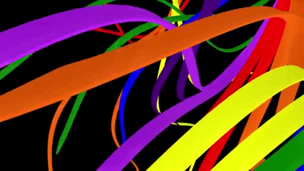 Doux ondulation brillant rayures tissu abstrait lignes doux flux sans soudure boucle animation fond nouvelle qualité dynamique art Motion coloré cool belle vidéo 4k artistique stock métrage — Video