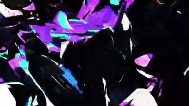 Розшифрований полігональний глюк блимає хвилястою поверхнею абстрактний потік безшовної петлі анімації фону нової якості динамічного руху мистецтва барвистий крутий красивий відео 4k художній фон кадри — стокове відео