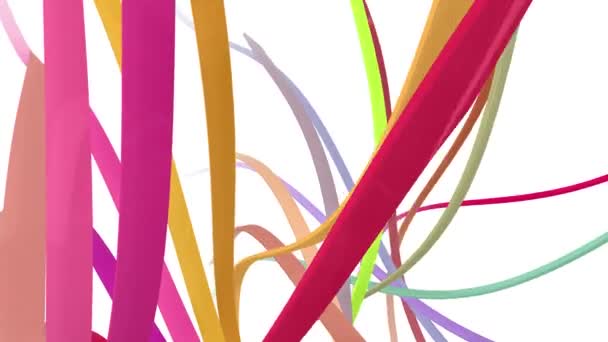 Zachte golvende glanzende strepen stof abstract lijnen zachte stroom naadloze lus animatie achtergrond nieuwe kwaliteit dynamische kunstbeweging kleurrijke cool mooie video 4k artistieke Stock Footage — Stockvideo