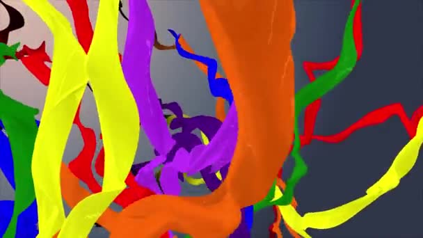 Mávání lesklých proužků Fabric abstraktní linie mírný tok plynulá smyčka animace pozadí nová kvalita dynamický umění pohyb barevný cool krásný krásný video 4 k umělecké skladový záběr — Stock video