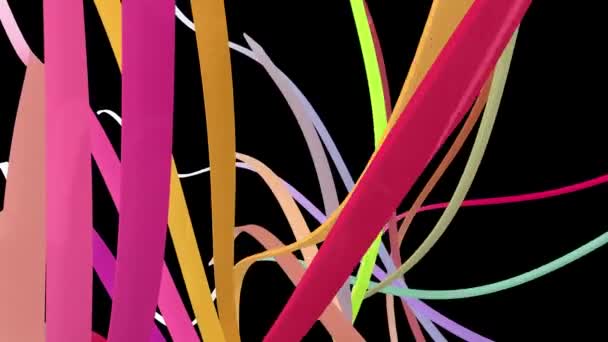 Мягкие размахивая глянцевые полосы ткани абстрактные линии нежный поток бесшовный цикл анимации фон новое качество динамическое движение искусства красочные прохладные красивые видео 4k художественный материал — стоковое видео