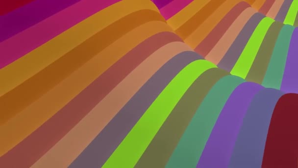 М'які махаючі глянцеві смуги тканини абстрактні лінії ніжний потік безшовний цикл анімації фону нової якості динамічного руху мистецтва барвисте круте красиве відео 4k художні кадри — стокове відео