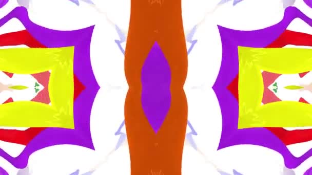 Ornamental kaleidoscope waving shape pattern animation background seamless loop New quality retro vintage holiday shape colorful universal motion dynamic animated joyful music video footage — Stock Video