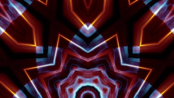 Prydnads ljusstrålar Kaleidoskop psykedeliska mönster illustration bakgrund ny semester infödda färgglada Universal oyful Music stock bild — Stockfoto