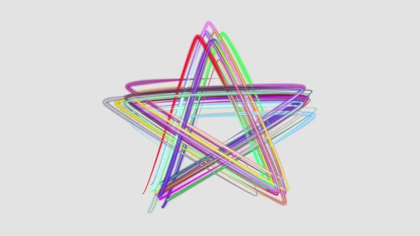 Abstract Rainbow kleuren Star Drawn elegante lijnen strepen bands mooie illustratie achtergrond nieuwe universele kleurrijke vreugdevolle stockafbeelding — Stockfoto