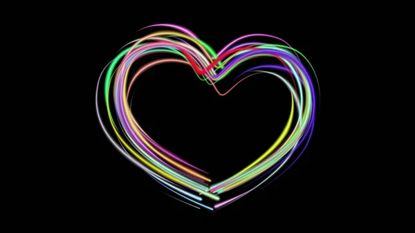 Abstract rainbow colors heart drawn elegant lines stripes bands beautiful illustration background New universal colorful joyful stock image — Φωτογραφία Αρχείου