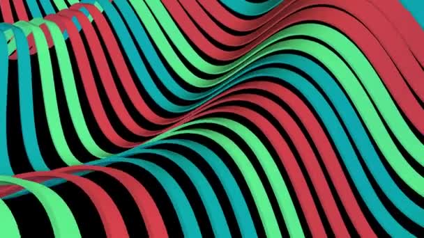 Soft waving stripes fabric rubber bands abstract lines gentle flow seamless loop animation background new quality dynamic art motion colorful cool nice beautiful video 4k artistic stock footage — Stock Video