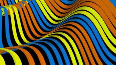 yumuşak sallanan çizgili kumaş kauçuk bantlar soyut çizgiler nazik akış sorunsuz döngü animasyon arka plan yeni kalite dinamik sanat hareketi renkli serin güzel video 4k sanatsal stok görüntüleri
