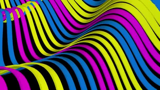 Doux ondulation bandes tissu caoutchouc bandes lignes abstraites flux doux boucle sans couture animation fond nouvelle qualité dynamique art mouvement coloré cool belle vidéo 4k artistique stock footage — Video