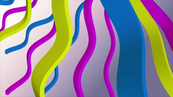Weiche wellenförmige Streifen Stoff Gummibänder abstrakte Linien sanfter Fluss nahtlose Schleifenanimation Hintergrund neue Qualität dynamische Kunst Bewegung bunt cool schön Video 4k künstlerische Stock Footage — Stockvideo
