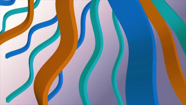 Mjuka viftande ränder tyg gummiband abstrakt linjer skonsamt flöde sömlös loop animation bakgrund ny kvalitet dynamisk konströrelse färgglada coola fina vackra video 4K konstnärliga Stock Footage — Stockvideo