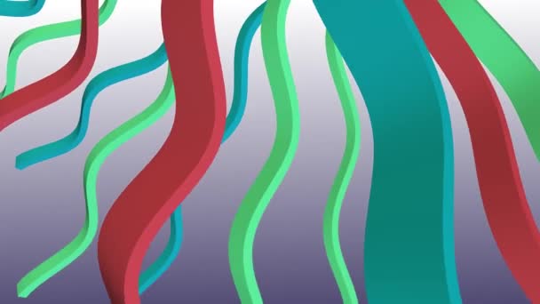 М'які махаючі смуги тканини гумки абстрактні лінії ніжний потік безшовний цикл анімації фону нової якості динамічний рух мистецтва барвистий класний красиве відео 4k художні кадри — стокове відео