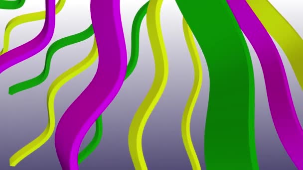 Mjuka viftande ränder tyg gummiband abstrakt linjer skonsamt flöde sömlös loop animation bakgrund ny kvalitet dynamisk konströrelse färgglada coola fina vackra video 4K konstnärliga Stock Footage — Stockvideo