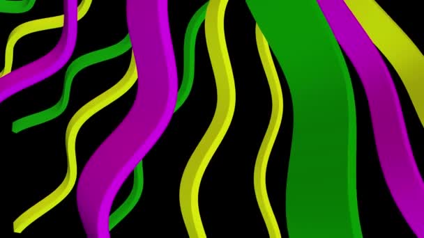 Doux ondulation bandes tissu caoutchouc bandes lignes abstraites flux doux boucle sans couture animation fond nouvelle qualité dynamique art mouvement coloré cool belle vidéo 4k artistique stock footage — Video