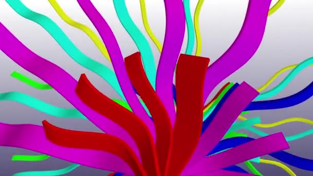 Soft waving stripes fabric rubber bands abstract lines gentle flow seamless loop animation background new quality dynamic art motion colorful cool nice beautiful video 4k artistic stock footage — Stock Video