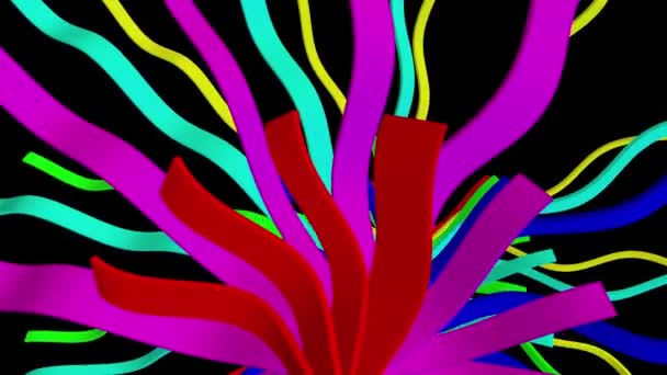 Мягкие размахивая полосы ткани резиновые полосы абстрактные линии нежный поток бесшовный цикл анимации фон новое качество динамическое движение искусства красочные прохладные красивые видео 4k художественный материал — стоковое видео