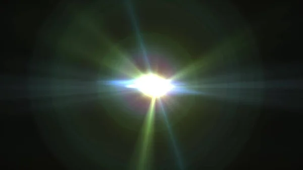 Estrela central brilho lente óptica chama bokeh brilhante ilustração arte fundo novo natural iluminação lâmpada raios efeito colorido brilhante imagem — Fotografia de Stock
