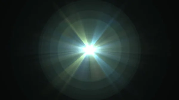 Центральная звезда светит оптические блики линзы блестящие боке иллюстрации художественного фона новые естественные лучи лампы освещения эффект красочный яркое изображение — стоковое фото