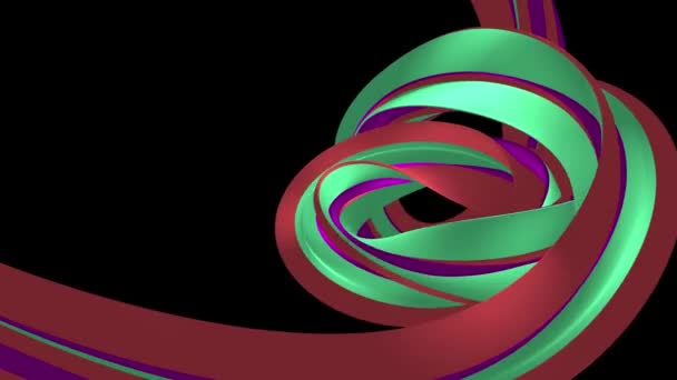 Soft colors 3D curved rainbow rubber band marshmallow rope candy seamless loop abstract shape animation background new quality universal motion dynamic animated colorful joyful video 4k stock footage — Stock Video