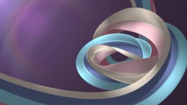 Yumuşak renkler 3d kavisli gökkuşağı kauçuk bant marshmallow ip şeker dikişsiz döngü soyut şekil animasyon arka plan yeni kalite evrensel hareket dinamik animasyonlu renkli neşeli video 4k stok görüntüleri