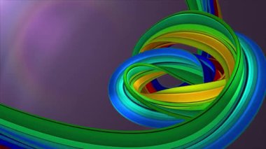 Yumuşak renkler 3d kavisli gökkuşağı kauçuk bant marshmallow ip şeker dikişsiz döngü soyut şekil animasyon arka plan yeni kalite evrensel hareket dinamik animasyonlu renkli neşeli video 4k stok görüntüleri