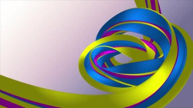 Yumuşak renkler 3d kavisli gökkuşağı kauçuk bant marshmallow ip şeker dikişsiz döngü soyut şekil animasyon arka plan yeni kalite evrensel hareket dinamik animasyonlu renkli neşeli video 4k stok görüntüleri