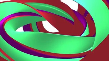 Yumuşak renkler 3d kavisli gökkuşağı kauçuk bant marshmallow ip şeker dikişsiz döngü soyut şekil animasyon arka plan yeni kalite evrensel hareket dinamik animasyonlu renkli neşeli video 4k stok görüntüleri
